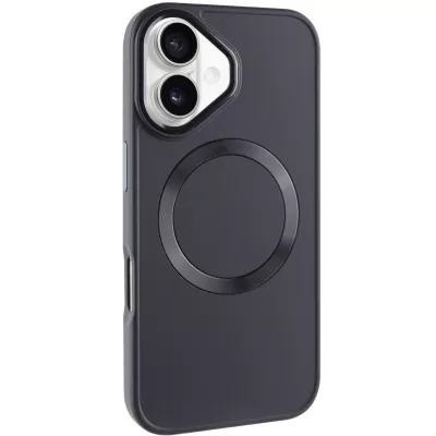 TPU чохол Bonbon Metal Style with MagSafe для Apple iPhone 16 (6.1") Чорний / Black