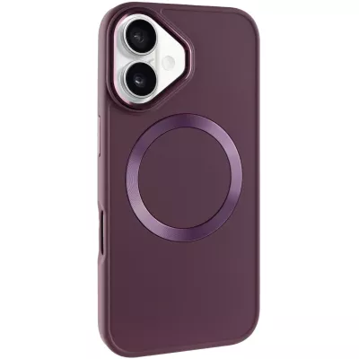 TPU чохол Bonbon Metal Style with MagSafe для Apple iPhone 16 Plus (6.7") Бордовий / Plum