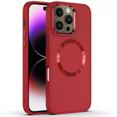 TPU чохол Bonbon Metal Style with MagSafe для Apple iPhone 16 Pro (6.3") Червоний / Red