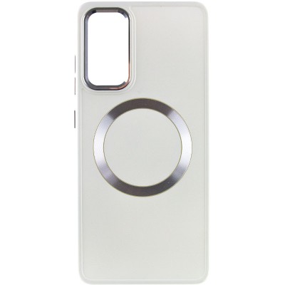 TPU чохол Bonbon Metal Style with MagSafe для Samsung Galaxy A54 5G Білий / White