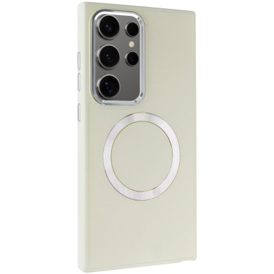 TPU чохол Bonbon Metal Style with MagSafe для Samsung Galaxy S24 Ultra Білий / White