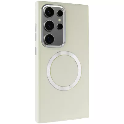 TPU чохол Bonbon Metal Style with MagSafe для Samsung Galaxy S24 Ultra Білий / White