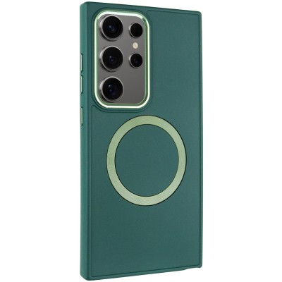 TPU чохол Bonbon Metal Style with MagSafe для Samsung Galaxy S24 Ultra Зелений / Army Green