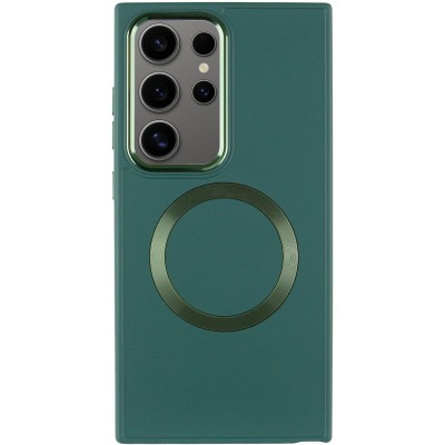 TPU чохол Bonbon Metal Style with MagSafe для Samsung Galaxy S24 Ultra Зелений / Army Green