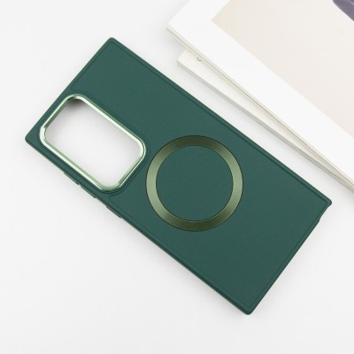 TPU чохол Bonbon Metal Style with MagSafe для Samsung Galaxy S24 Ultra Зелений / Army Green