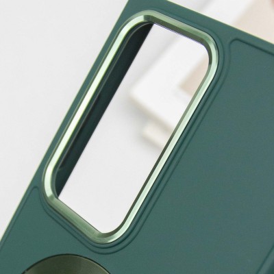 TPU чохол Bonbon Metal Style with MagSafe для Samsung Galaxy S24 Ultra Зелений / Army Green