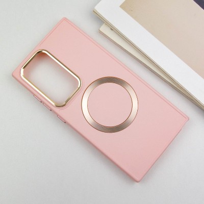 TPU чохол Bonbon Metal Style with MagSafe для Samsung Galaxy S24 Ultra Рожевий / Light Pink