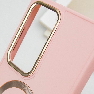 TPU чохол Bonbon Metal Style with MagSafe для Samsung Galaxy S24 Ultra Рожевий / Light Pink