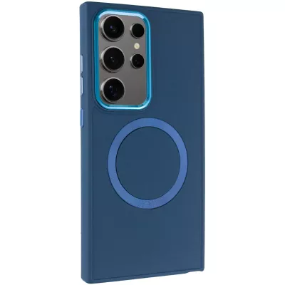 TPU чохол Bonbon Metal Style with MagSafe для Samsung Galaxy S24 Ultra Синій / Cosmos Blue