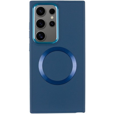 TPU чохол Bonbon Metal Style with MagSafe для Samsung Galaxy S24 Ultra Синій / Cosmos Blue