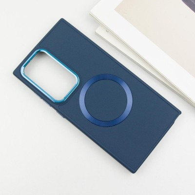 TPU чохол Bonbon Metal Style with MagSafe для Samsung Galaxy S24 Ultra Синій / Cosmos Blue