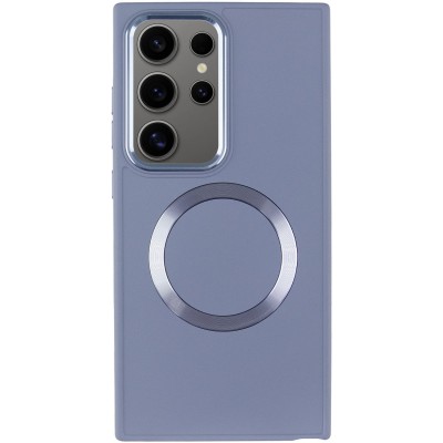 TPU чохол Bonbon Metal Style with MagSafe для Samsung Galaxy S24 Ultra Сірий / Lavender