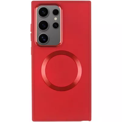 TPU чохол Bonbon Metal Style with MagSafe для Samsung Galaxy S24 Ultra Червоний / Red