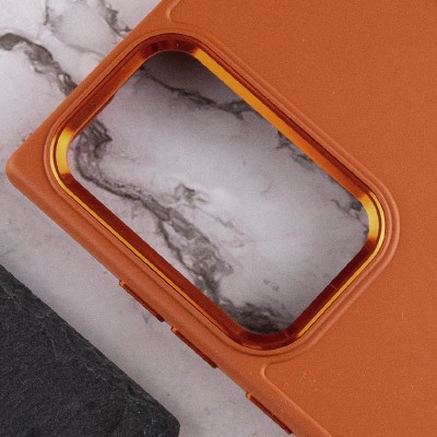 TPU чохол Bonbon Metal Style для Samsung Galaxy S24 Ultra Помаранчевий / Papaya