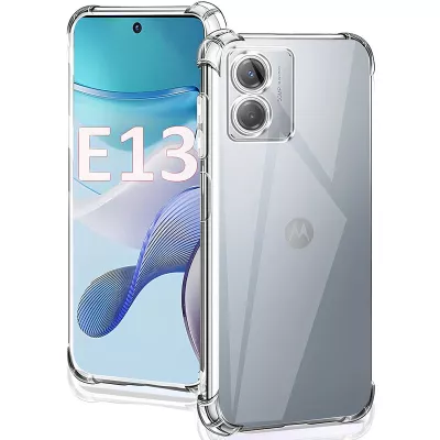 TPU чохол GETMAN Ease logo посилені кути Full Camera для Motorola Moto E13 Безбарвний (прозорий)