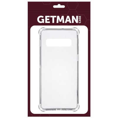 TPU чохол GETMAN Ease logo посилені кути для Samsung Galaxy S10+ Безбарвний (прозорий)