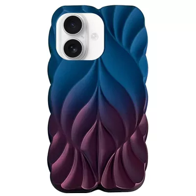 TPU чохол Leaf для Apple iPhone 16 (6.1") Navy Blue / Plum