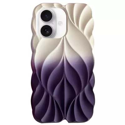 TPU чохол Leaf для Apple iPhone 16 (6.1") White / Purple