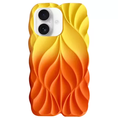 TPU чохол Leaf для Apple iPhone 16 (6.1") Yellow / Orange