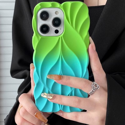TPU чохол Leaf для Apple iPhone 16 Pro (6.3") Green / Aqua