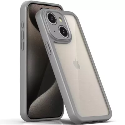 TPU чохол Transparent + Colour 1,5mm для Apple iPhone 15 (6.1") Grey