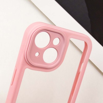 TPU чохол Transparent + Colour 1,5mm для Apple iPhone 15 (6.1") Pink