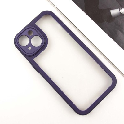 TPU чохол Transparent + Colour 1,5mm для Apple iPhone 15 (6.1") Purple