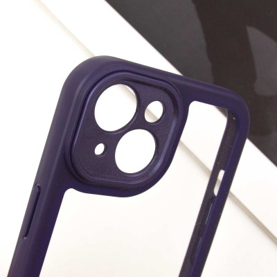 TPU чохол Transparent + Colour 1,5mm для Apple iPhone 15 (6.1") Purple