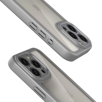 TPU чохол Transparent + Colour 1,5mm для Apple iPhone 15 Pro (6.1") Grey