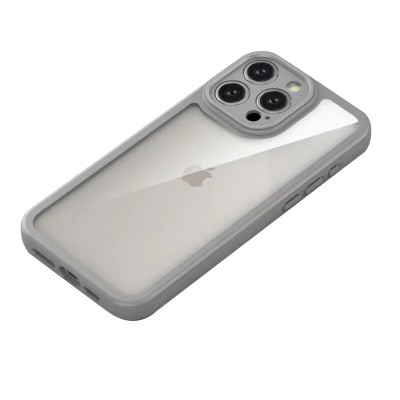 TPU чохол Transparent + Colour 1,5mm для Apple iPhone 15 Pro (6.1") Grey