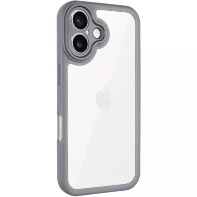 TPU чохол Transparent + Colour 1,5mm для Apple iPhone 16 (6.1") Grey
