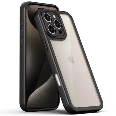 TPU чохол Transparent + Colour 1,5mm для Apple iPhone 16 Pro (6.3") Black