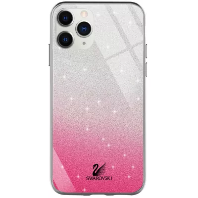 TPU+Glass чехол Swarovski для Apple iPhone 11 Pro Max (6.5") Малиновый