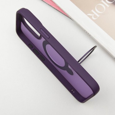 TPU+PC чохол Metal Buttons with MagSafe Colorful HQ Ring для Apple iPhone 14 / 13 (6.1") Purple