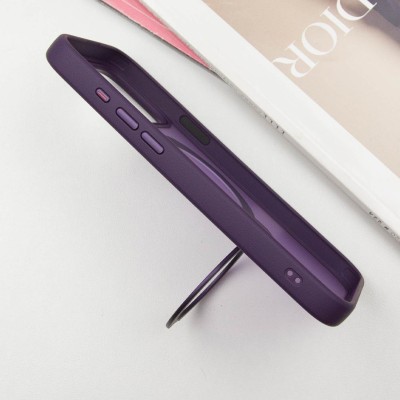 TPU+PC чохол Metal Buttons with MagSafe Colorful HQ Ring для Apple iPhone 14 / 13 (6.1") Purple