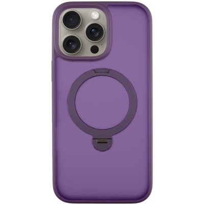 TPU+PC чохол Metal Buttons with MagSafe Colorful HQ Ring для Apple iPhone 14 Pro (6.1") Purple