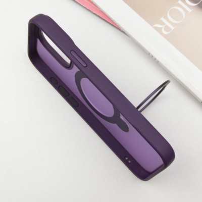 TPU+PC чохол Metal Buttons with MagSafe Colorful HQ Ring для Apple iPhone 14 Pro (6.1") Purple