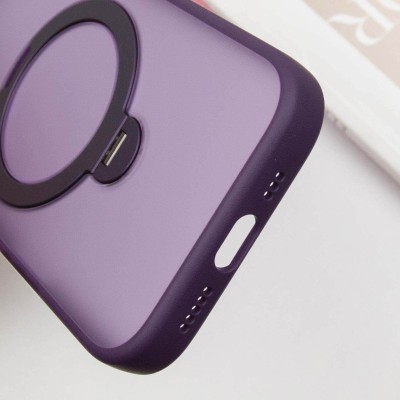 TPU+PC чохол Metal Buttons with MagSafe Colorful HQ Ring для Apple iPhone 14 Pro (6.1") Purple