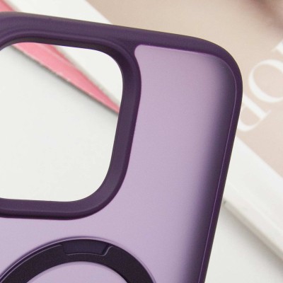 TPU+PC чохол Metal Buttons with MagSafe Colorful HQ Ring для Apple iPhone 14 Pro (6.1") Purple
