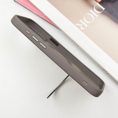 TPU+PC чохол Metal Buttons with MagSafe Colorful HQ Ring для Apple iPhone 15 (6.1") Grey