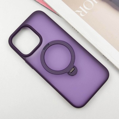 TPU+PC чохол Metal Buttons with MagSafe Colorful HQ Ring для Apple iPhone 15 Pro Max (6.7") Purple