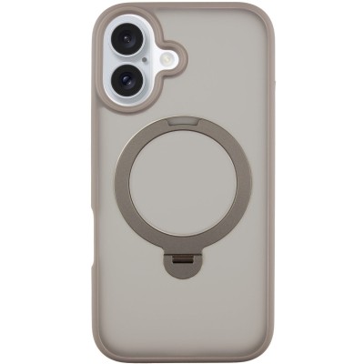 TPU+PC чохол Metal Buttons with MagSafe Colorful HQ Ring для Apple iPhone 16 (6.1") Grey