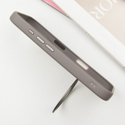 TPU+PC чохол Metal Buttons with MagSafe Colorful HQ Ring для Apple iPhone 16 (6.1") Grey