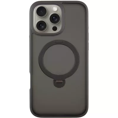 TPU+PC чохол Metal Buttons with MagSafe Colorful HQ Ring для Apple iPhone 16 Pro Max (6.9") Black