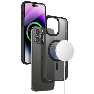 TPU+PC чохол Metal Buttons with MagSafe Colorful для Apple iPhone 13 Pro (6.1") Чорний