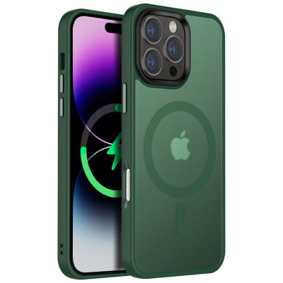 TPU+PC чохол Metal Buttons with MagSafe Colorful для Apple iPhone 16 Pro (6.3") Зелений