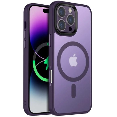 TPU+PC чохол Metal Buttons with MagSafe Colorful для Apple iPhone 16 Pro (6.3") Темно-фіолетовий