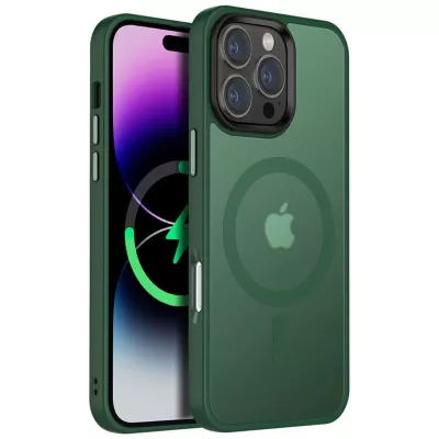 TPU+PC чохол Metal Buttons with MagSafe Colorful для Apple iPhone 16 Pro Max (6.9") Зелений