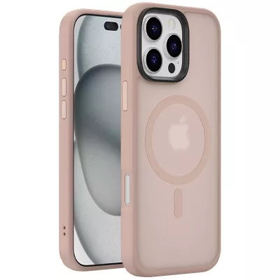 TPU+PC чохол Metal Buttons with MagSafe Colorful для Apple iPhone 16 Pro Max (6.9") Золотий