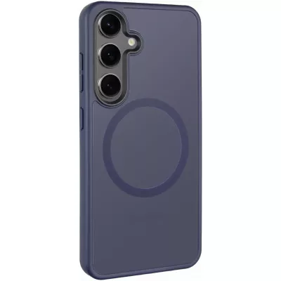 TPU+PC чохол Metal Buttons with MagSafe Colorful для Samsung Galaxy S24 Синій / Navy Blue